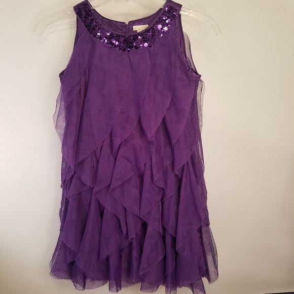 1989 Place Other - Sequin Tulle Tiered Sleeveless Dress Kids Size 8